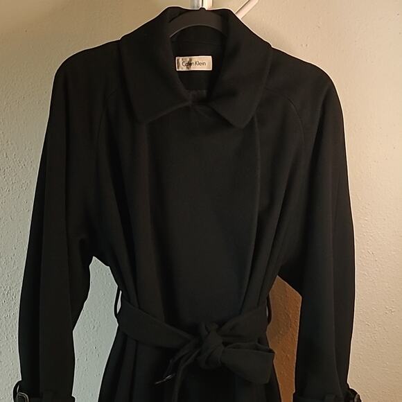 Vintage Calvin Klein made in USA Maxi Coat, black, c.1987, fits 10-12, - Picture 4 of 15